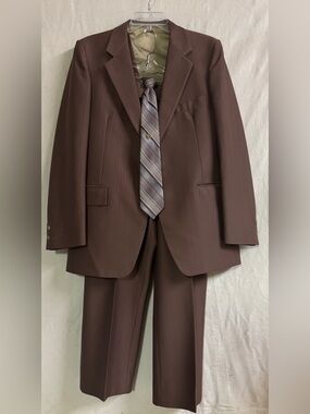Vintage 70s Phoenix Mauve 3 Piece Suit Mens 40R 33x28 Union Made USA
